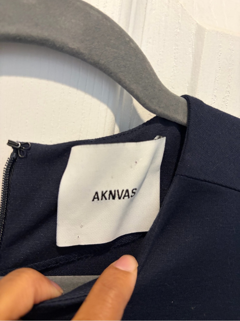 Aknvas Navy Blue Asymmetric Ruching High-Low Dress - Picture 4 of 6